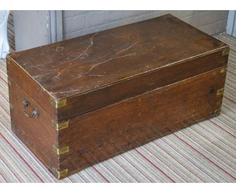 TRUNK, 35cm x 82cm W x 40cm D, 19th century, camphorwood and brass bound 