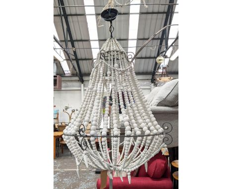 BEADED CHANDELIER, 78cm W. 