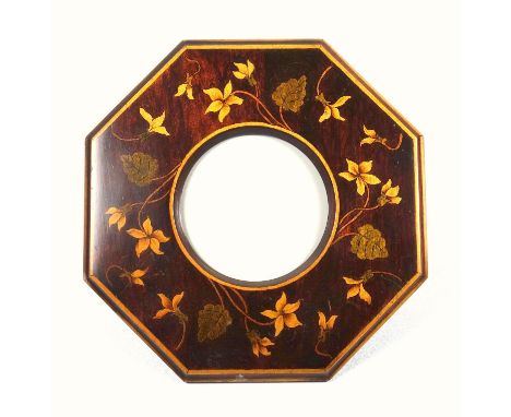 Art Nouveau photo frame, octagonal with decoration of flowers 21 cm 