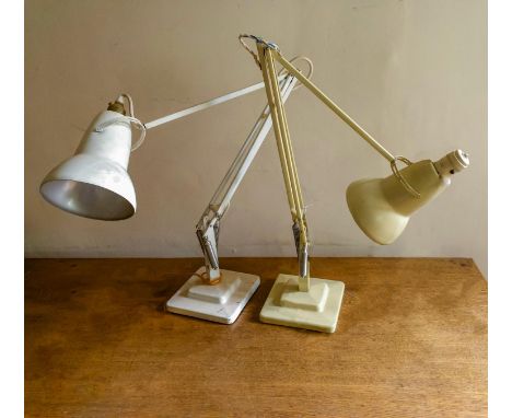 A vintage white Anglepoise lamp, stamped The Angelpoise patented in England and abroad, and another in cream (2) Provenance: 