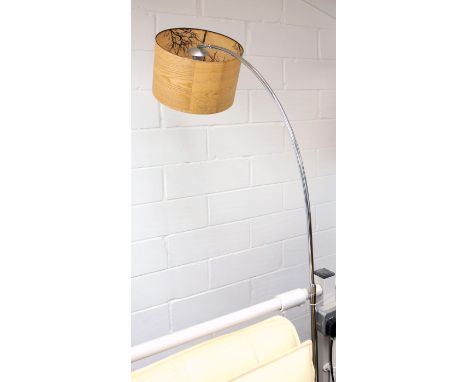 Contemporary arch lamp on marble base, with 'shadow' shade 
