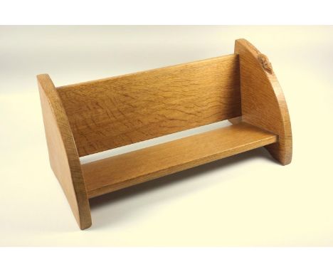 Robert Thompson of Kilburn 1876-1955, 'Mouseman', oak book trough, 21 x 45 x 19.5 cm 