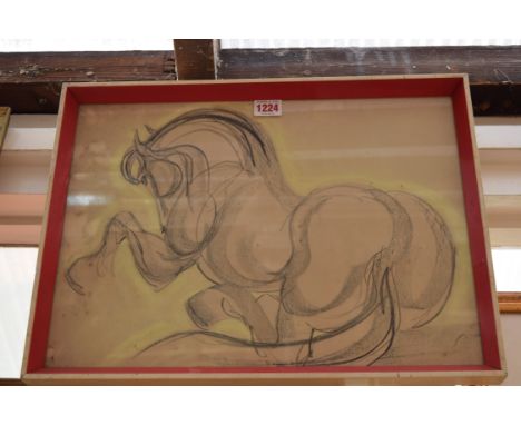 Manner of Dame Laura Knight, sketch of a horse, pastel, 30.5 x 42cm. 