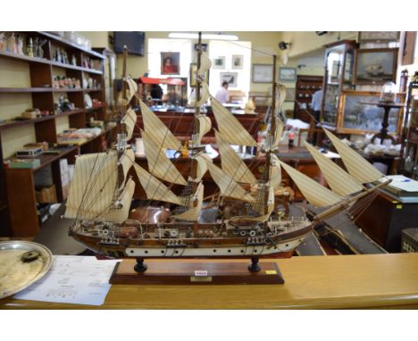 A model of a 19th century clipper, total length 83cm. 