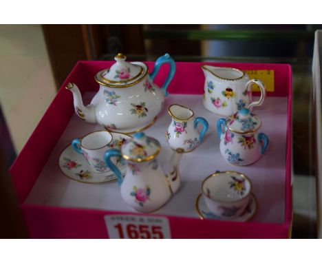 A Crown Staffordshire miniature tea service.