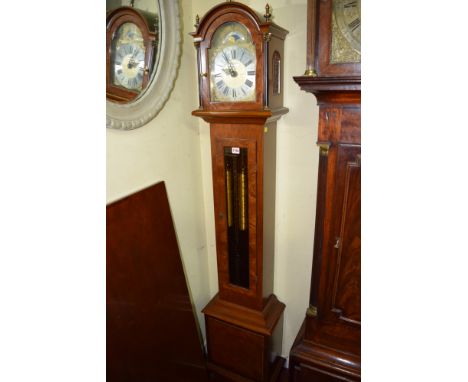 A reproduction small longcase clock, 177cm high.