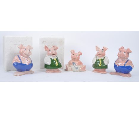 Wade - NatWest - Made in England - A collection of five vintage late 20th century c1980s ceramic porcelain piggy bank money b