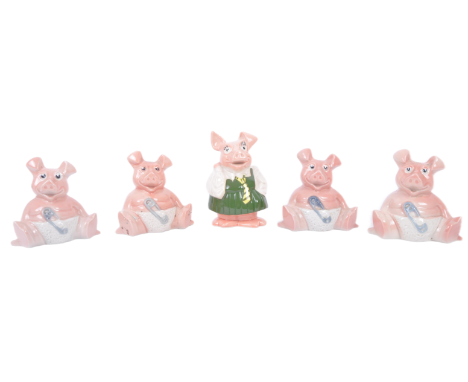 Wade - NatWest - Made in England - A collection of five vintage late 20th century 1980s ceramic porcelain piggy bank money bo