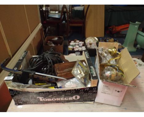 A Box of Tools and A Box of Brass Wall Lights.