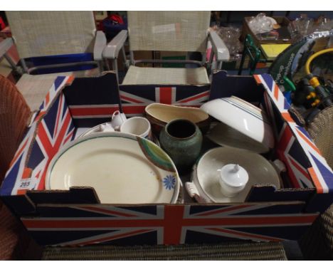 A Box of Ceramics Including Susie Cooper Bowl.