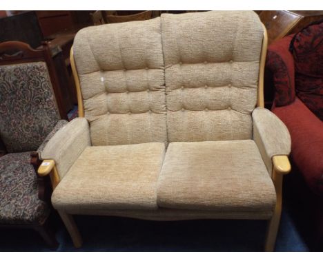 A Modern Two Seater Settee with Buttoned Upholstery. 