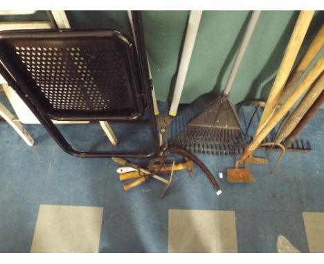 A Collection of Garden Tools Step Ladder Etc. 