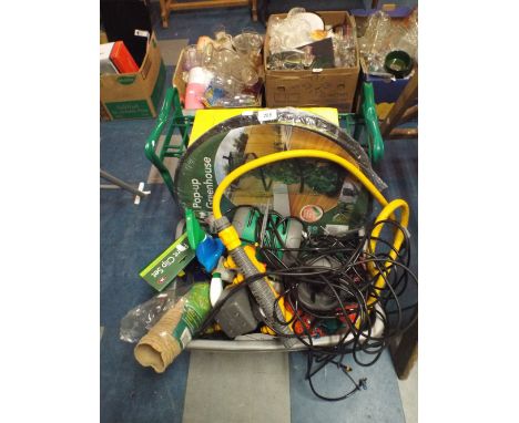 A Collection of Gardening Tools Including Pop Up Green House Etc. 