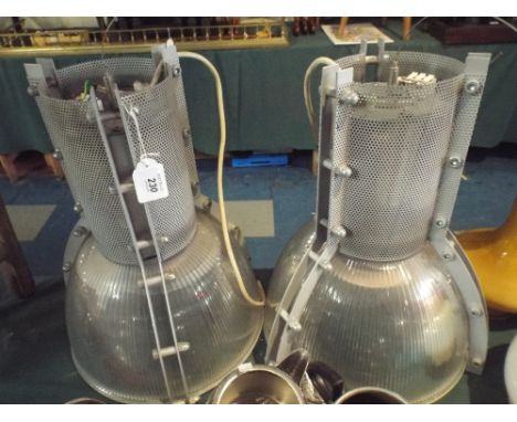A Pair of Modern Industrial Light Fittings. 
