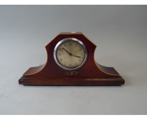 An Inlaid Mahogany Edwardian Mantle Clock with Eight Day Movement.