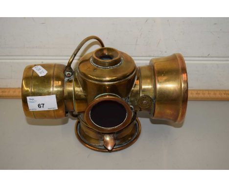 JOSEPH LUCAS LTD VINTAGE BRASS LANTERN, STAMPED 'LMS 1973B'