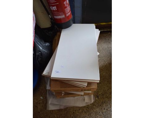QUANTITY OF LARGE WHITE CERAMIC TILES, 60 X 31CM
