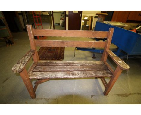 Stained Wood Garden Bench