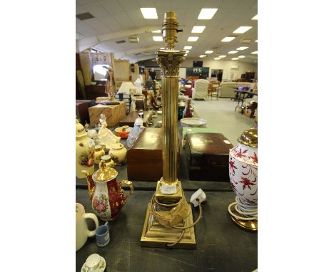 Brass column lamp