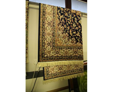 2.30 X 1.60 Blue Ground Keshan Carpet