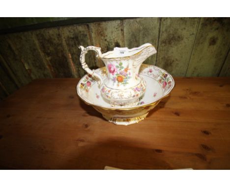 Spode Floral Toilet Jug &amp; Bowl