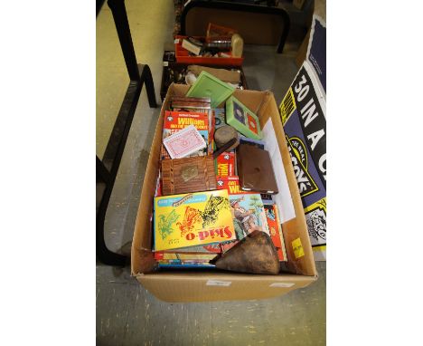 Box of children's books, games, playing cards etc