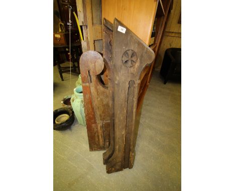 Pitch pine bench ends