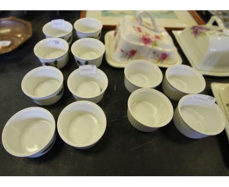 Royal Worcester - 2 Sets of Ramekins in Astley and Fluted Gold Rim Designs