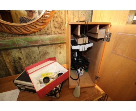 Electric microscope with box of lenses &amp; tools