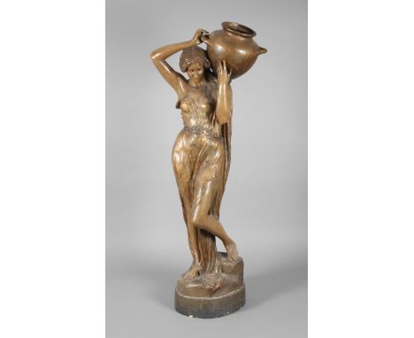 Goldscheider Wien Salonfigur "Wasserträgerin"Entwurf wohl Hans Schoerk bzw. Karl Groß um 1903, signiert mit Pseudonym Cherc, 