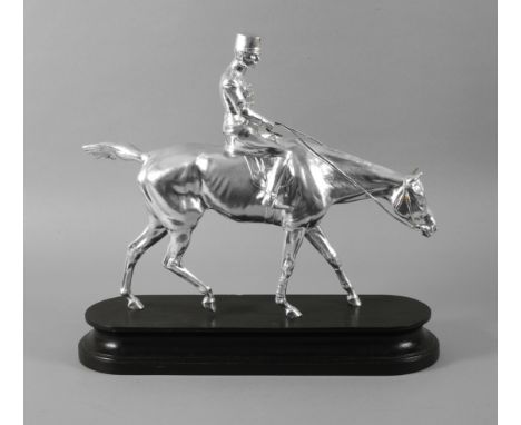 Reiterplastik k. u. k. Österreichum 1915, Metallguss, wohl nachträglich versilbert, Reiterfigur an den letzten österreichisch