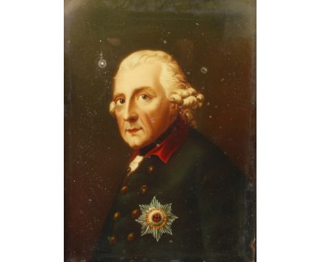 Portrait Friedrich der Große Bildnis Friedrich des II., König von Preußen (1712 Berlin bis 1786 Potsdam) mit dem Schwarzen Ad