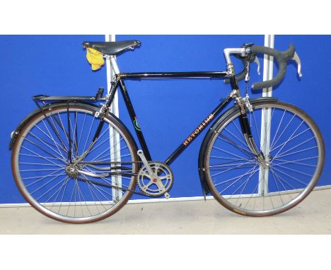 A Hetchins Tottenham, London single speed racing cycle with Reynolds 531 tube frame in black enamel finish with gilt and chro