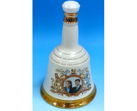 A Bell's Scotch Whisky commemorative decanter:  Royal Wedding of Prince Andrew and Sarah Ferguson