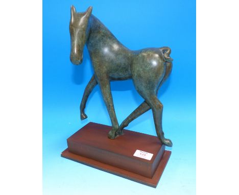 Bernard Rives:  limited edition bronze figure of a horse, 'Yearling', signed, 021/999, overall height 13½"
