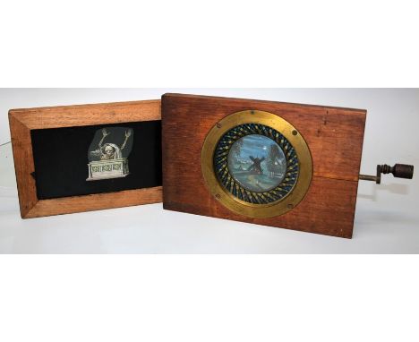 A scarce, 19th century West of Fleet st (Francis West, Optician and maker of optical toys) animated "resurrection" magic lant