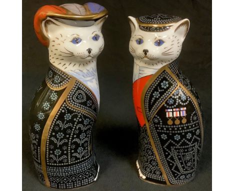 A pair of Royal Crown Derby models, Pearly Queen Stepney and Pearly King Mile End, 20cm, printed marks, second quality 