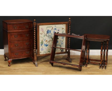 An early 20th century mahogany wall shelf, 62cm high, 60cm wide, 15.5cm deep; a small George II style chest, of four drawers,