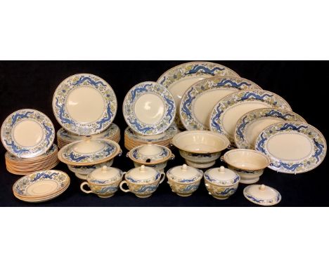 A Mintons dinner service, the border with a dragon;  English tea ware, c.1860;  a Chinese ginger jar;  etc 
