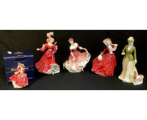 A Royal Doulton figure, Sarah HN3852, second quality; others, My Best friend HN 3011, second; Autumn Breezes HN1934, second; 