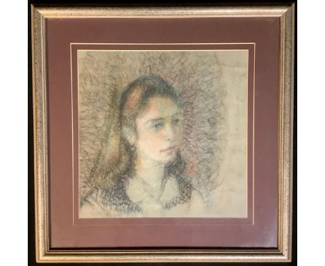 Mary Beresford Williams  Portrait of a Young Lady  signed, pastel, 32cm x 32cm 