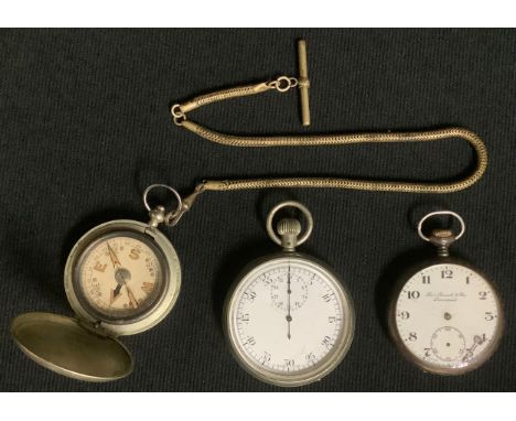 Boxes and Objects - a stopwatch; a Thomas Russell pocket watch; a compass on Albert 