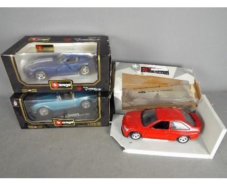 Bburago, UT Models - Three boxed 1:18 scale dieacst model vehicles. Lot includes UT Models Escort RS Cosworth; Bburago #3030 