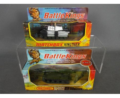 Matchbox - Two boxed Matchbox 'Battle Kings' military vehicles. Lot includes Matchbox Battle Kings K-104 King Tiger; and K-10