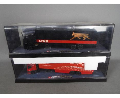 Corgi - A boxed pair of Corgi 1:50 scale 'Modern Trucks'. Lot contains ##75501 Leyland Daf Box Trailer 'Parcelforce Worldwide