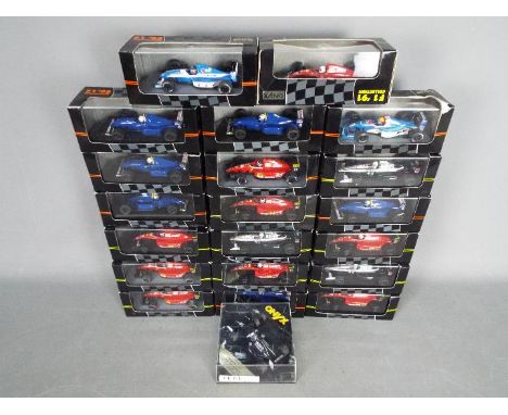 Onyx - A collection of 21 boxed 1:43 scale diecast F1 racing cars by Onyx. Lot includes #126 Tyrell Honda 020 'Stefano Modena