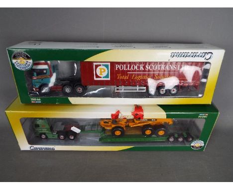 Cararama - Two boxed Limited Edition 1:50 scale diecast model trucks from Cararama. Lot includes Cararama #566 Volvo Low Load