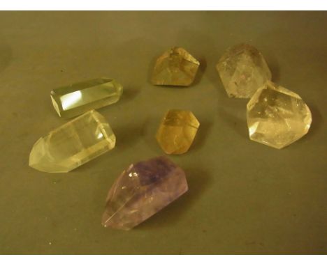 A collection of Amethyst and Quartz crystals including Rutilated Quartz - others with inclusions and phantoms