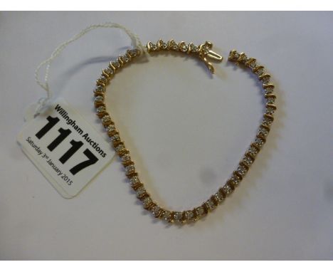 A 9ct gold and diamond forty seven stone line bracelet approx weight 7.4 grams