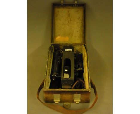 An Air Ministry bubble Sextant mark IX and a boxed triangle Compass beam 1941 and a parallel